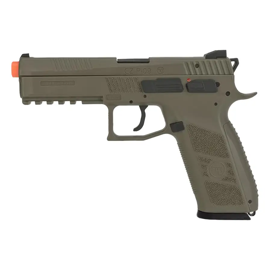 ASG CZ P-09 GBB Gas Blowback Airsoft Pistol in Dark Earth FDE Tan c02