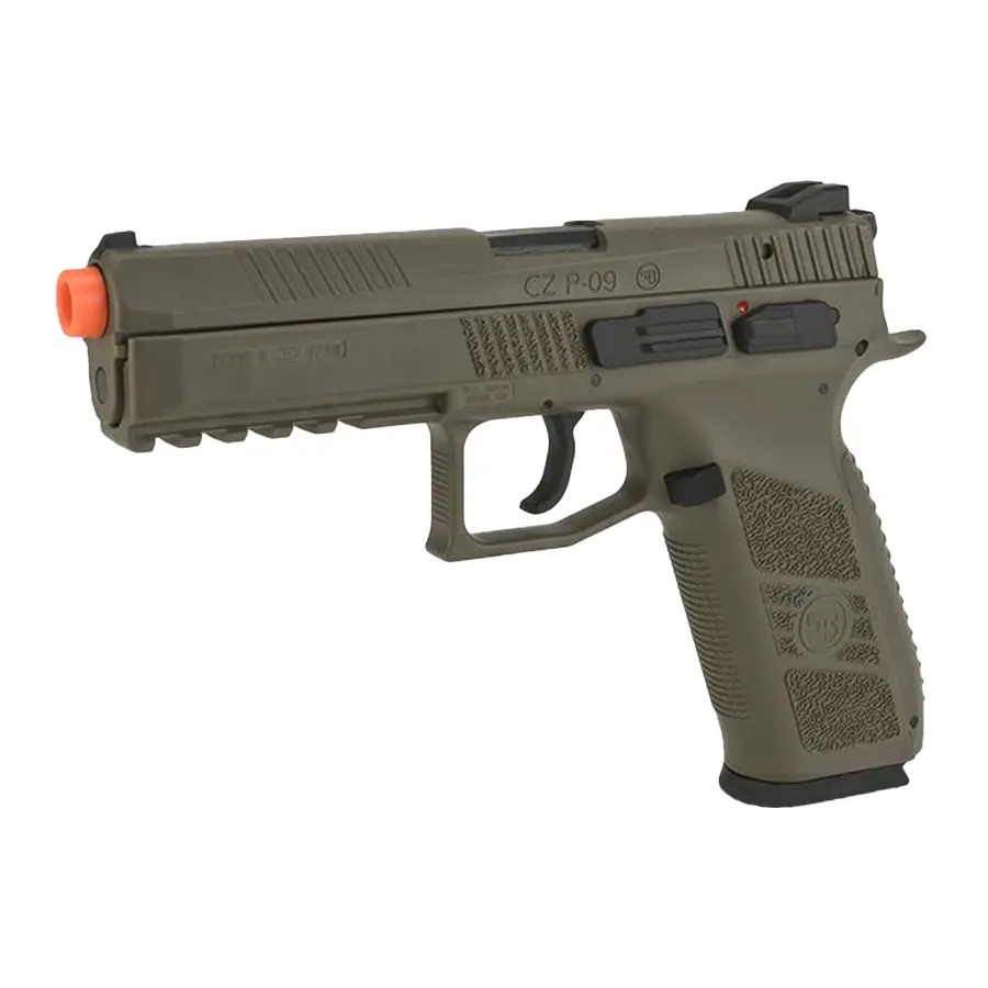 ASG CZ P-09 GBB Gas Blowback Airsoft Pistol in Dark Earth FDE Tan c02