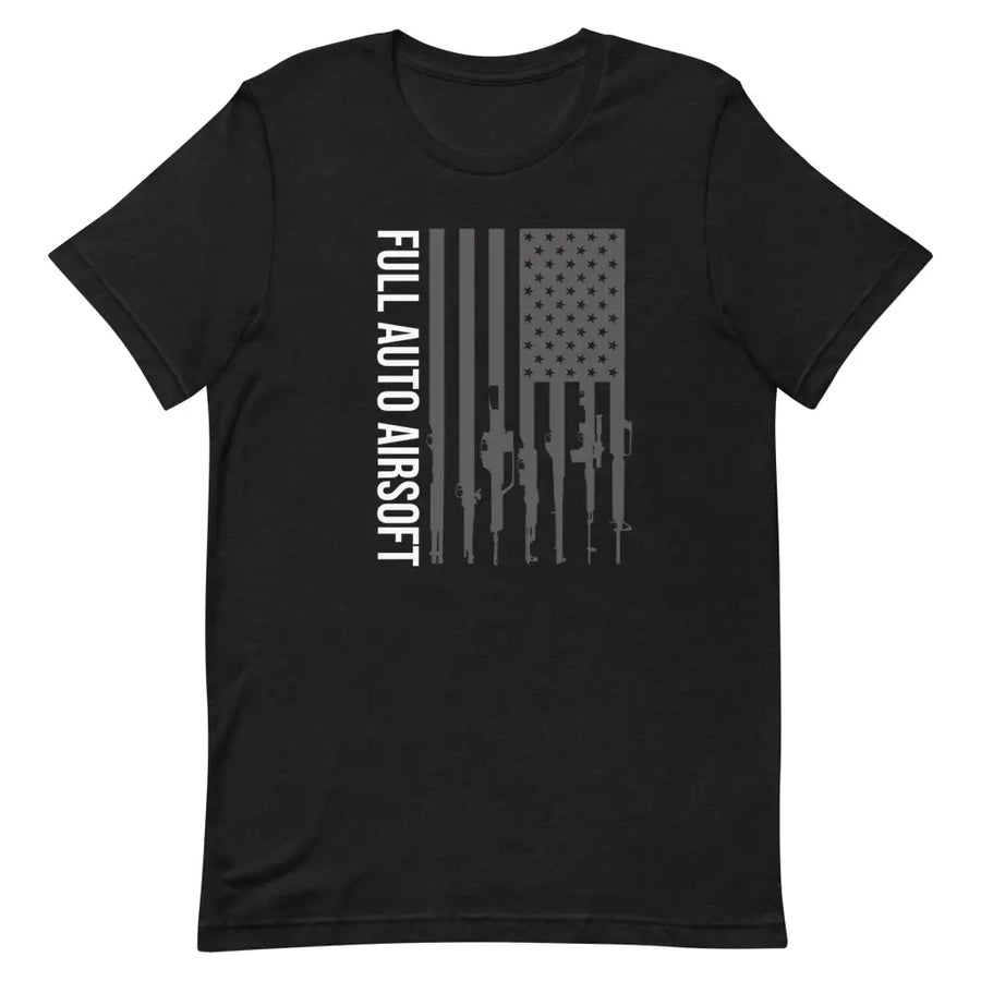 Full Auto Airsoft Flag Shirt - Black Heather / XS