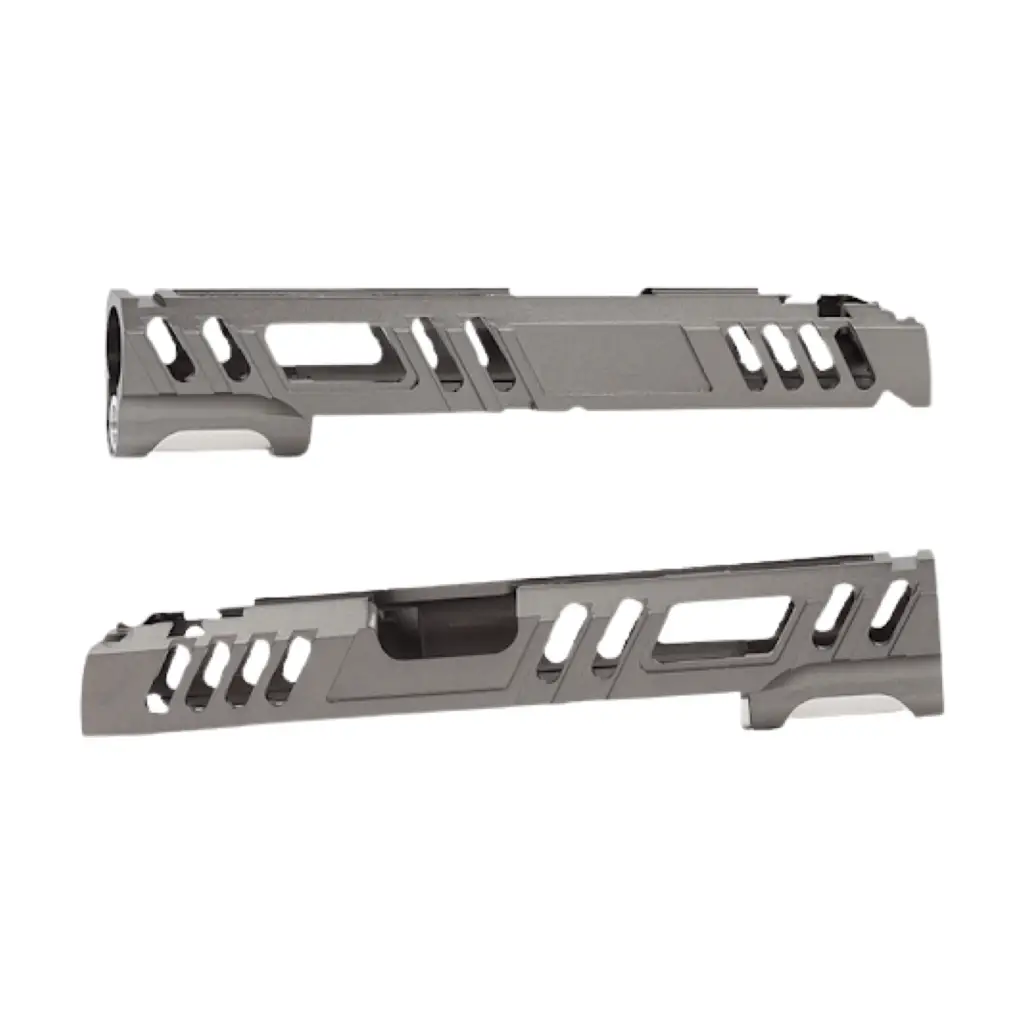 LA Capa Customs Conqueror Aluminum 5.1 Slide for Tokyo Marui Hi-Capa Airsoft Pistols LACapa Hicapa GrayGrey Gunmetal