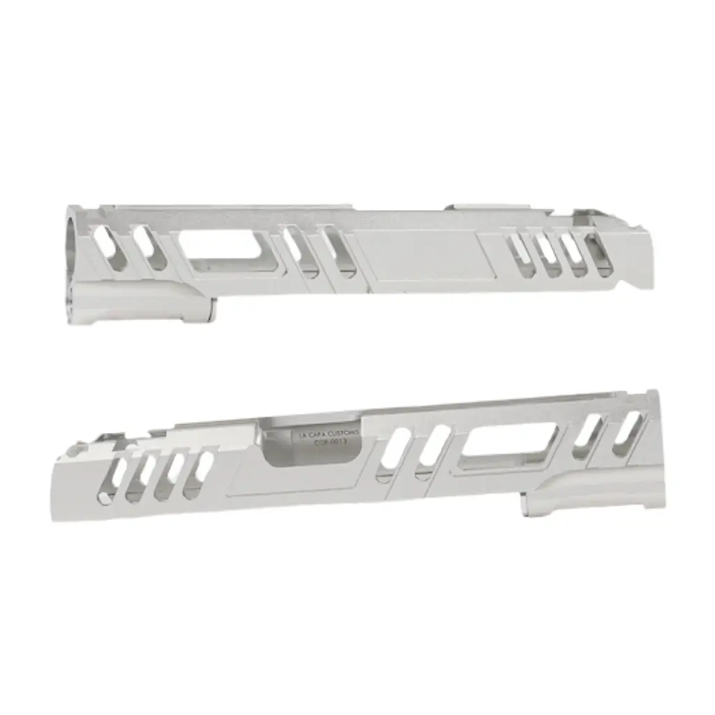 LA Capa Customs Conqueror Aluminum 5.1 Slide for Tokyo Marui Hi-Capa Airsoft Pistols LACapa Hicapa Silver