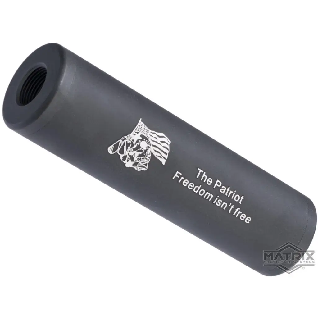 Matrix Airsoft Mock Suppressor / Barrel Extension - 30 X 110mm Short Black The Patriot Freedom Isnt Free