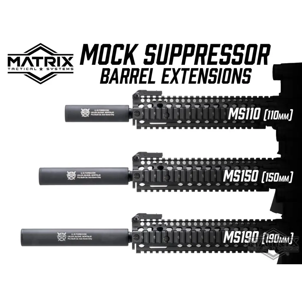 Matrix Airsoft Mock Suppressor / Barrel Extension - 30 X 110mm