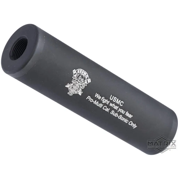 Matrix Airsoft Mock Suppressor / Barrel Extension - 30 X 110mm Short USCM We Fight What You Fear