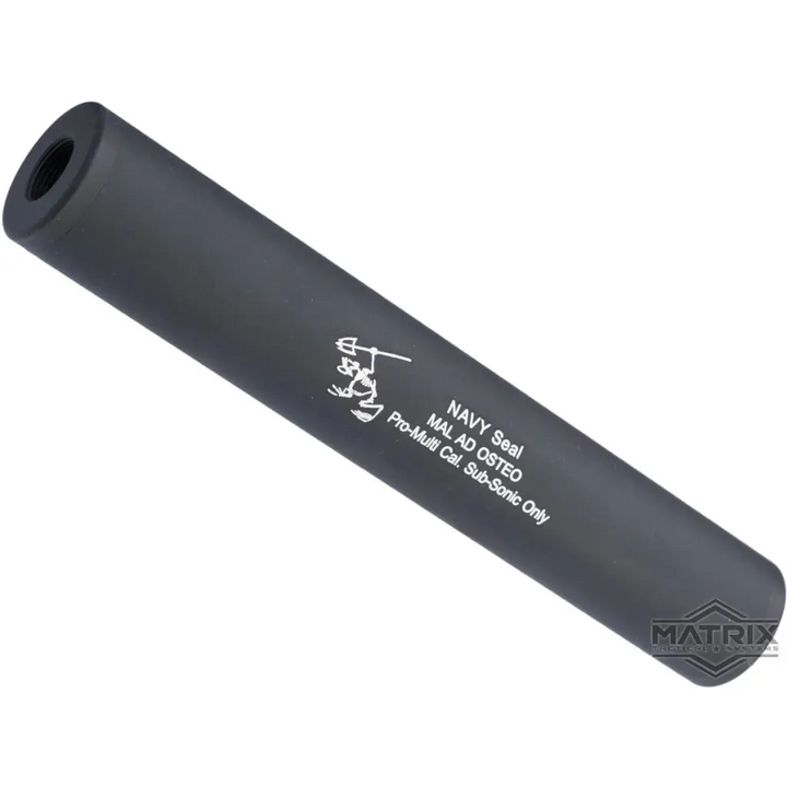 Matrix Airsoft Mock Suppressor / Barrel Extension 30 X 180mm Navy Seal Skull turtle black DMR 