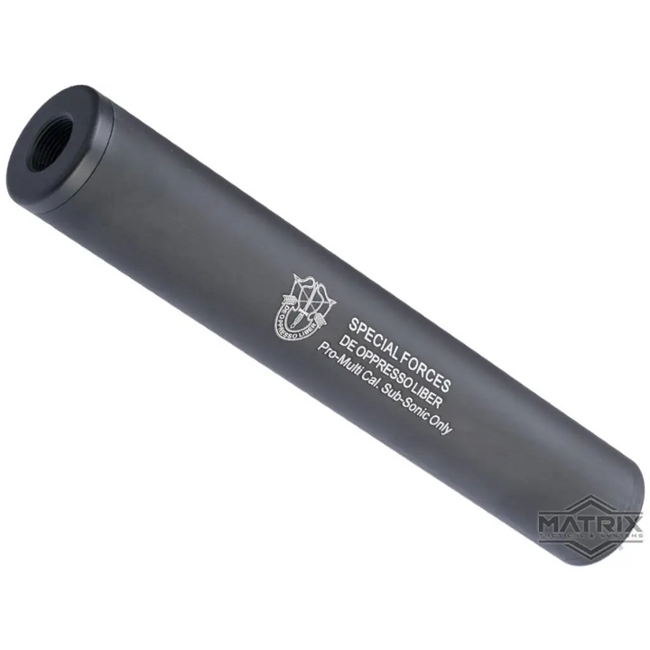 Matrix Airsoft Mock Suppressor / Barrel Extension 30 X 180mm Special Forces Black DMR