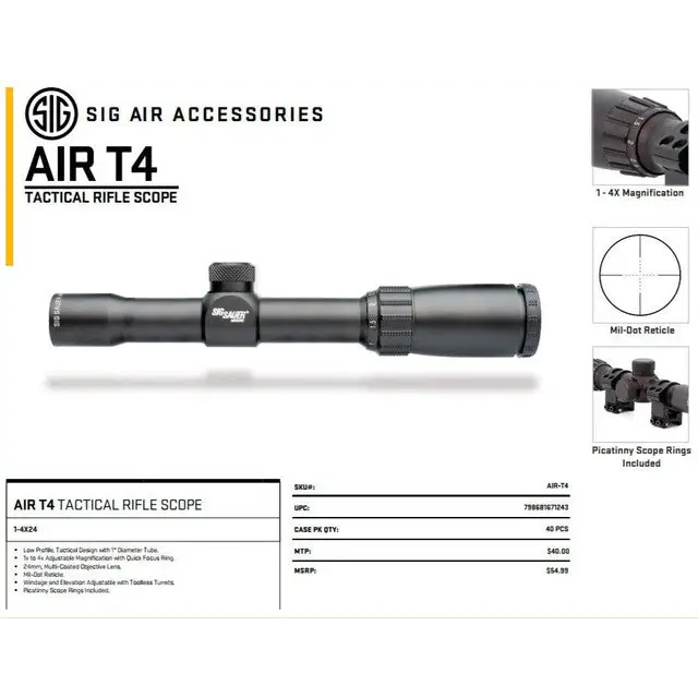 Sig Sauer Scope 1 - 4x24 Air - T4 - Optic