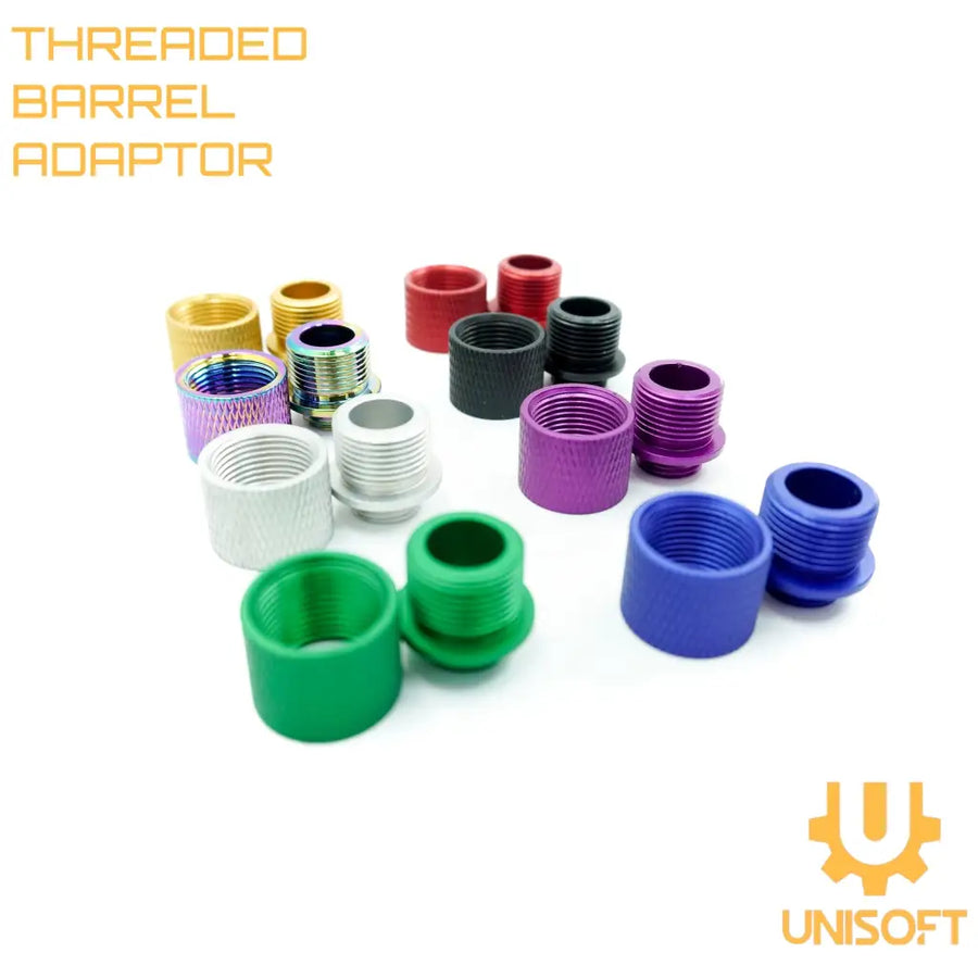 Unisoft Aluminum Threaded Barrel Adapter for Hi-Capa Gas Blowback Airsoft Pistols Black Silver Green Blue Red Rainbow Purple Gold