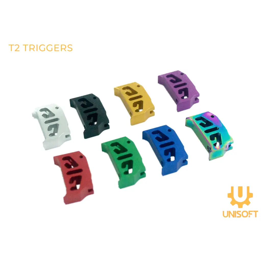 Unisoft Aluminum Trigger for Hi-CAPA Gas Blowback Airsoft Pistols Variant Silver Black Gold Rainbow Purple Red Green Blue T2 Straight