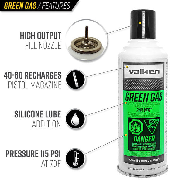 Valken Green Gas details list